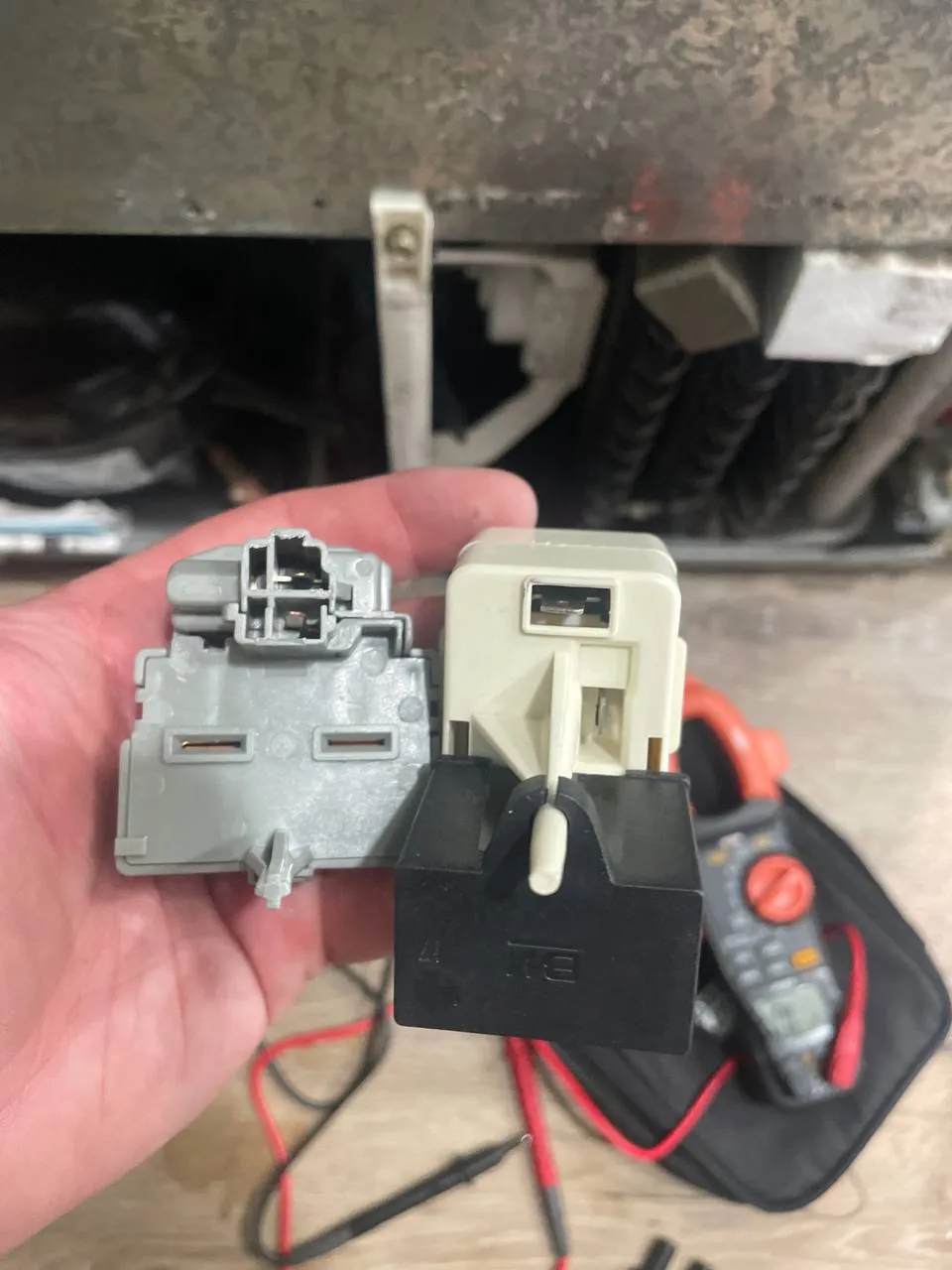 Refrigerator parts on workbench in Los Angeles