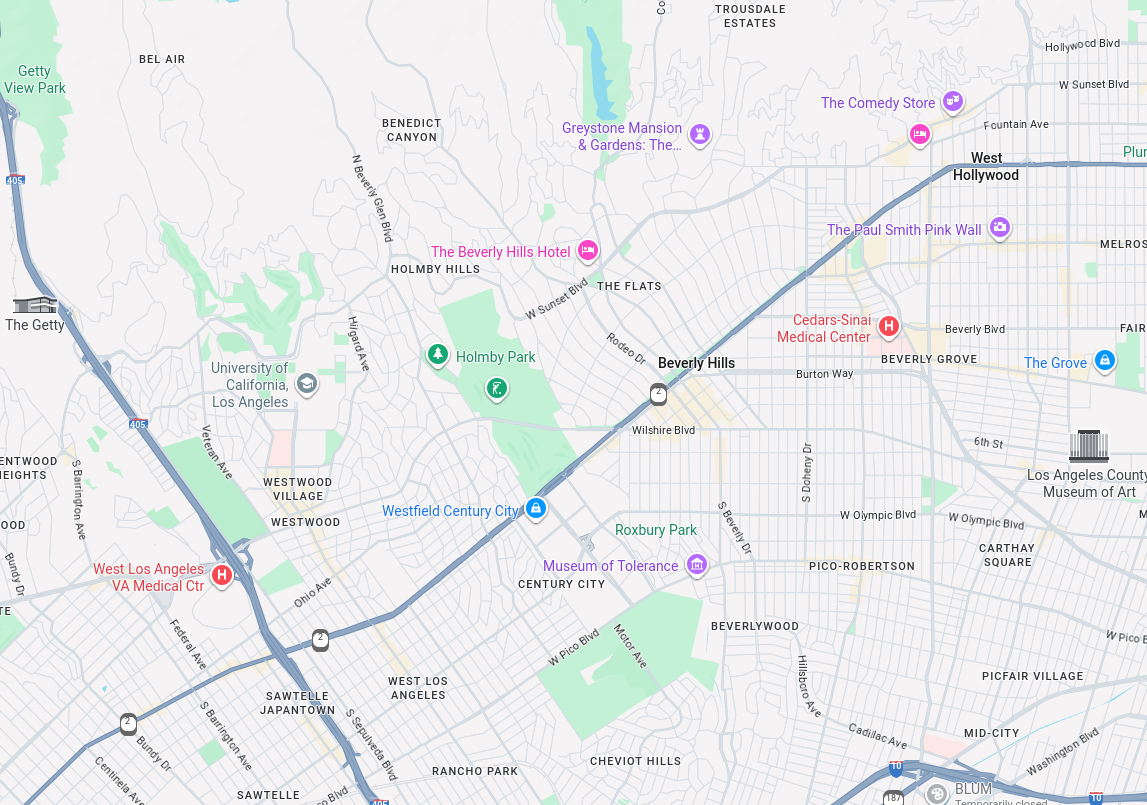 Service area map — Greater Los Angeles
